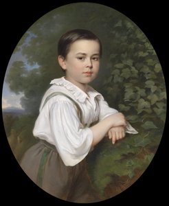Ritratto di un ragazzo con sfondo paesaggistico da Ernst Lafite